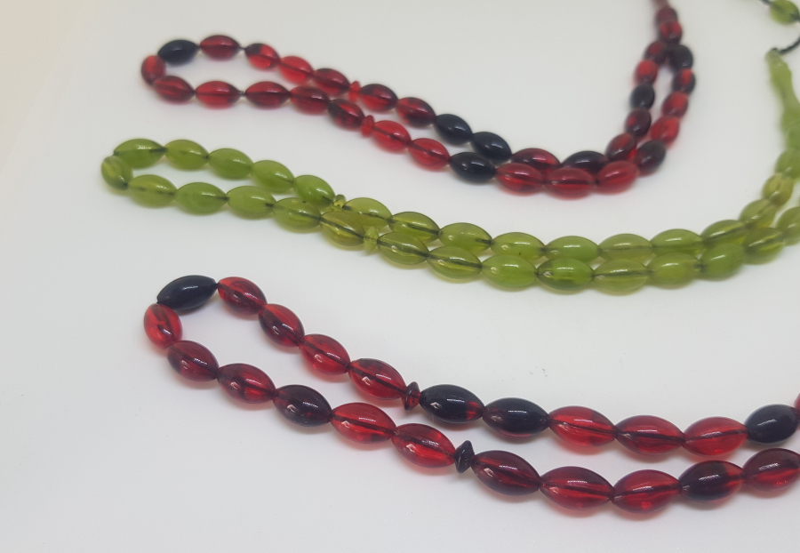 KEHRİBAR GÖRÜNÜMLÜ 3 ADET TESPİH