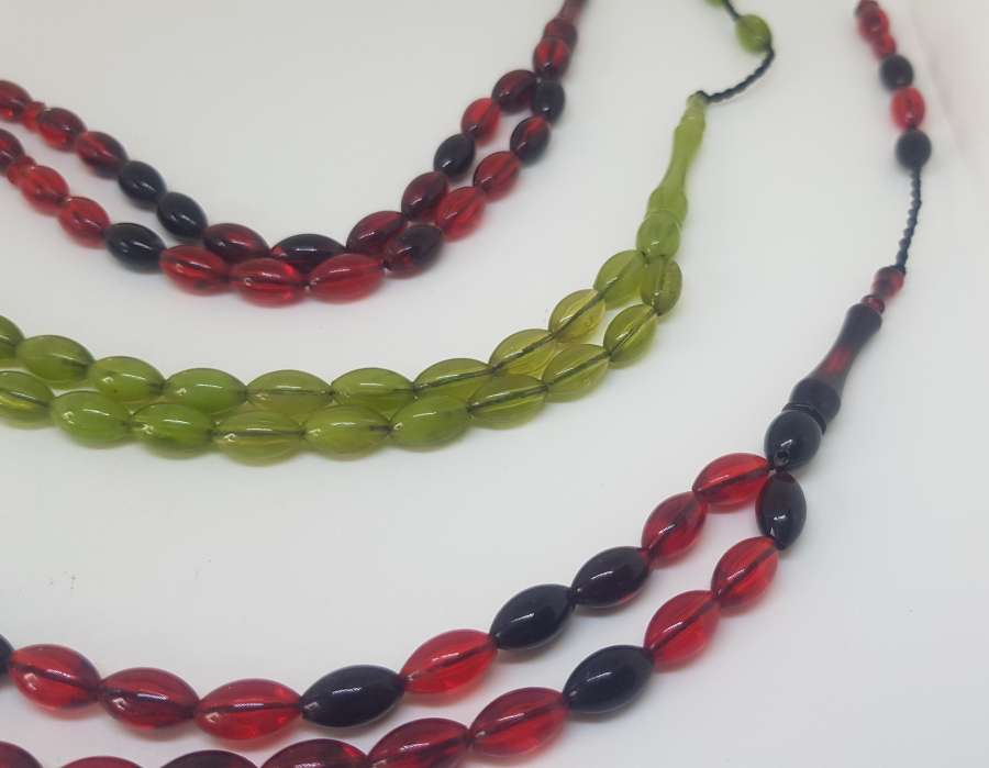 KEHRİBAR GÖRÜNÜMLÜ 3 ADET TESPİH