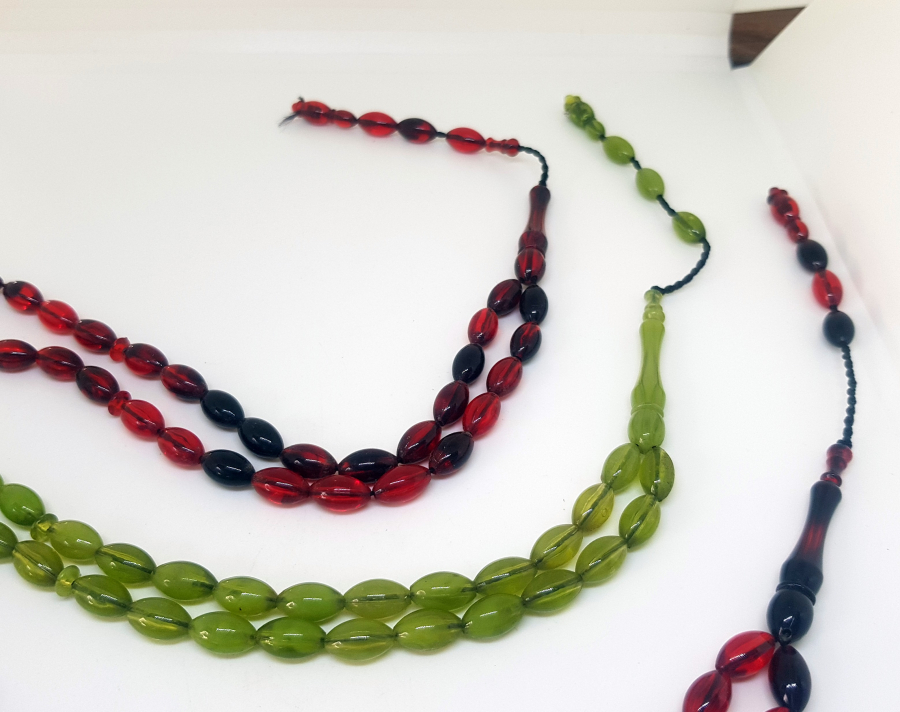 KEHRİBAR GÖRÜNÜMLÜ 3 ADET TESPİH