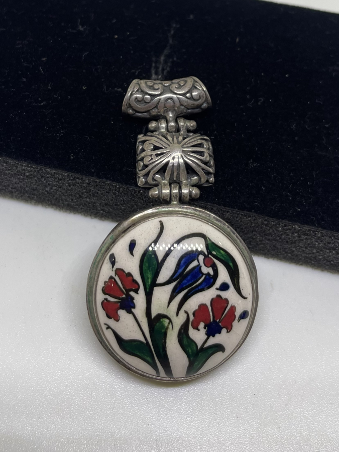 EL HAMRA MODEL KÜTAHYA İŞİ ÖZEL YAPIM ÇİNİLİ KOLYE UCU