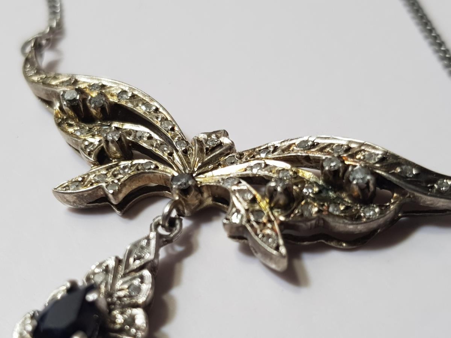 ANTİKA SAFİR TAŞLI PIRLANTA GERDANLIK