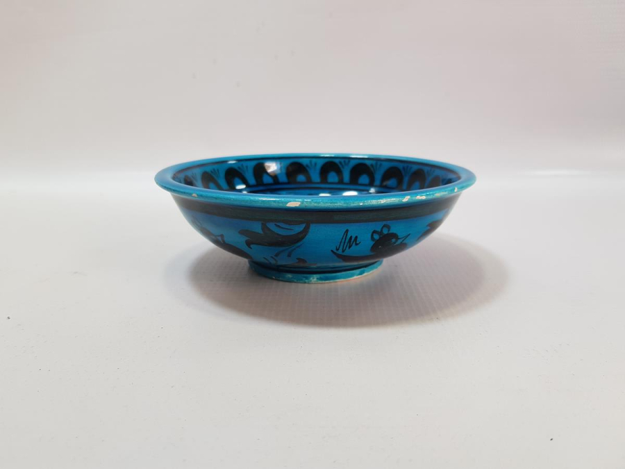 SITKI OLÇAR İMZALI KUŞLAR KONULU KÜTAHYA SERAMİK KASE