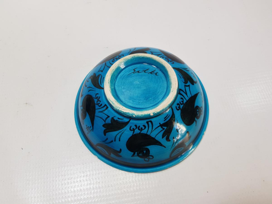 SITKI OLÇAR İMZALI KUŞLAR KONULU KÜTAHYA SERAMİK KASE