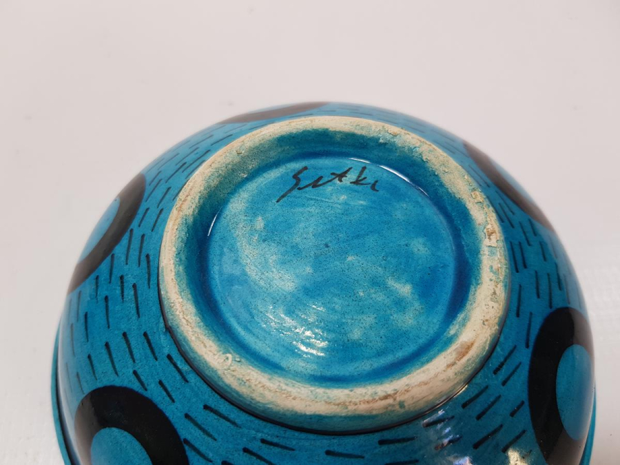 SITKI OLÇAR İMZALI DEVE KONULU KÜTAHYA SERAMİK KASE