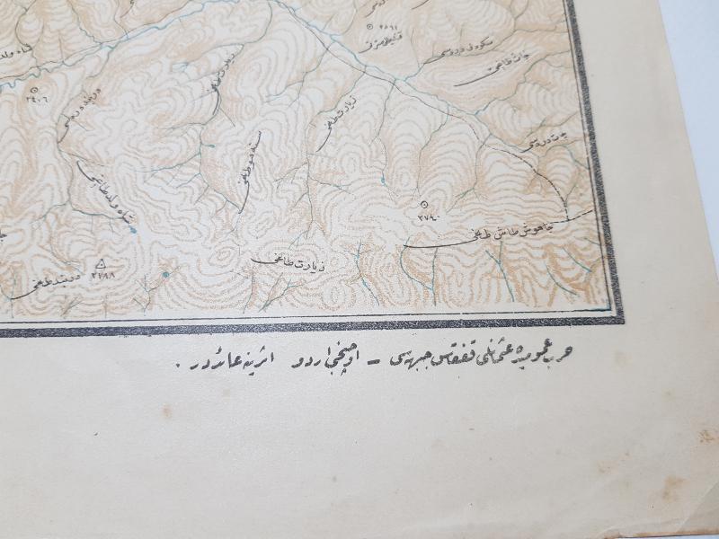 1. DÜNYA SAVAŞI KAFKASYA CEPHESİ OSMANLICA ERZURUM VE CİVARI HARİTASI