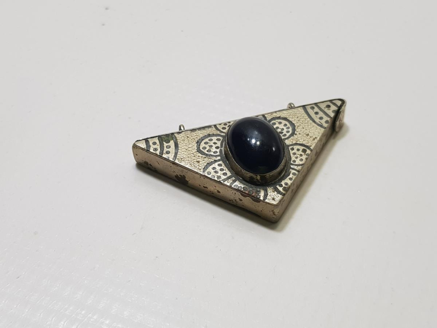 OSMANLI DÖNEMİ OLTU TAŞLI ALPAKA ÜÇGEN HAMAYIL