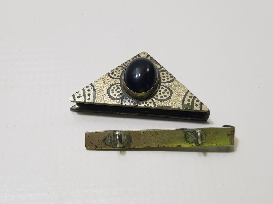 OSMANLI DÖNEMİ OLTU TAŞLI ALPAKA ÜÇGEN HAMAYIL