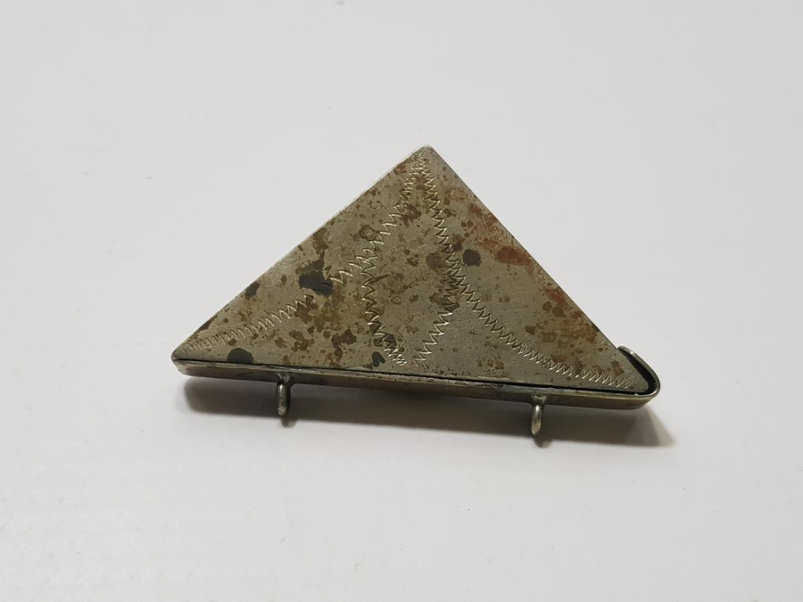 OSMANLI DÖNEMİ OLTU TAŞLI ALPAKA ÜÇGEN HAMAYIL