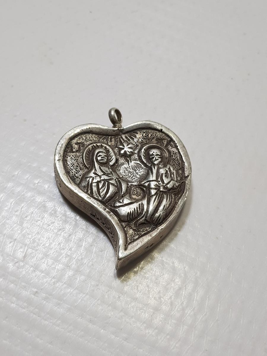 OSMANLI TUĞRALI VE SAH DAMGALI KALP FORMLU RUM İŞİ GÜMÜŞ KOLYE UCU