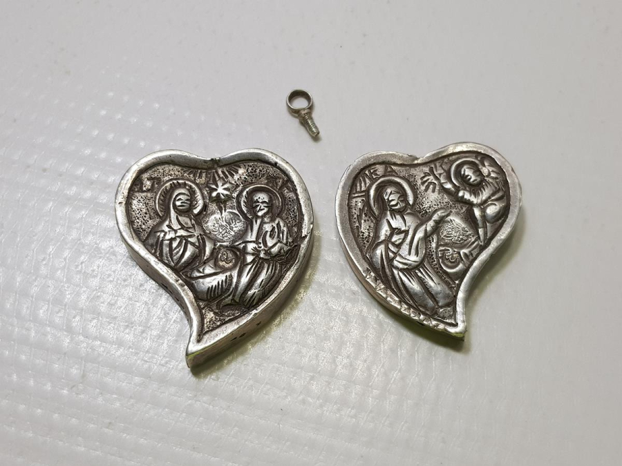 OSMANLI TUĞRALI VE SAH DAMGALI KALP FORMLU RUM İŞİ GÜMÜŞ KOLYE UCU