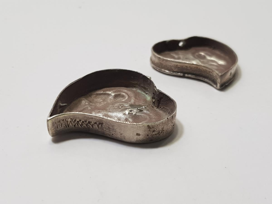 OSMANLI TUĞRALI VE SAH DAMGALI KALP FORMLU RUM İŞİ GÜMÜŞ KOLYE UCU