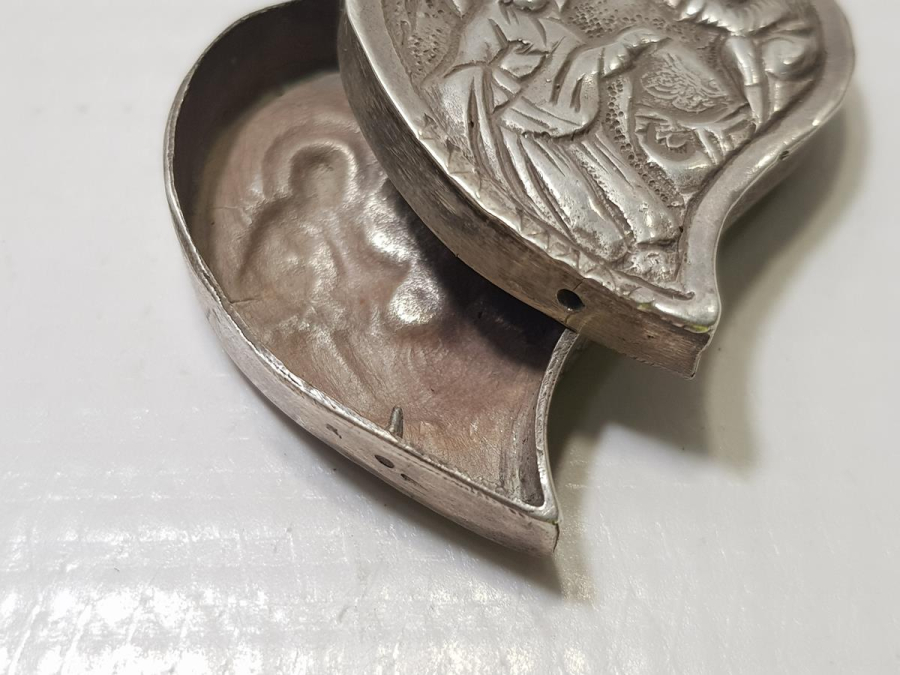 OSMANLI TUĞRALI VE SAH DAMGALI KALP FORMLU RUM İŞİ GÜMÜŞ KOLYE UCU