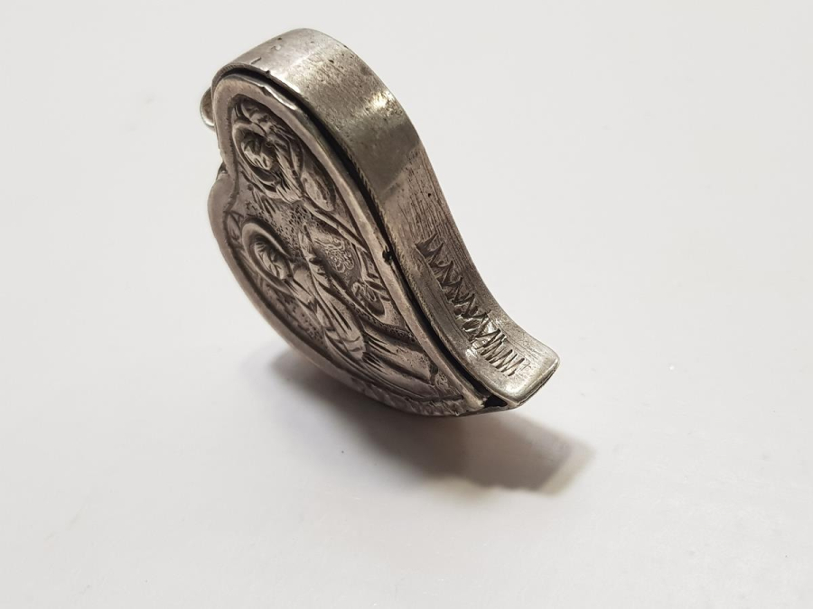 OSMANLI TUĞRALI VE SAH DAMGALI KALP FORMLU RUM İŞİ GÜMÜŞ KOLYE UCU