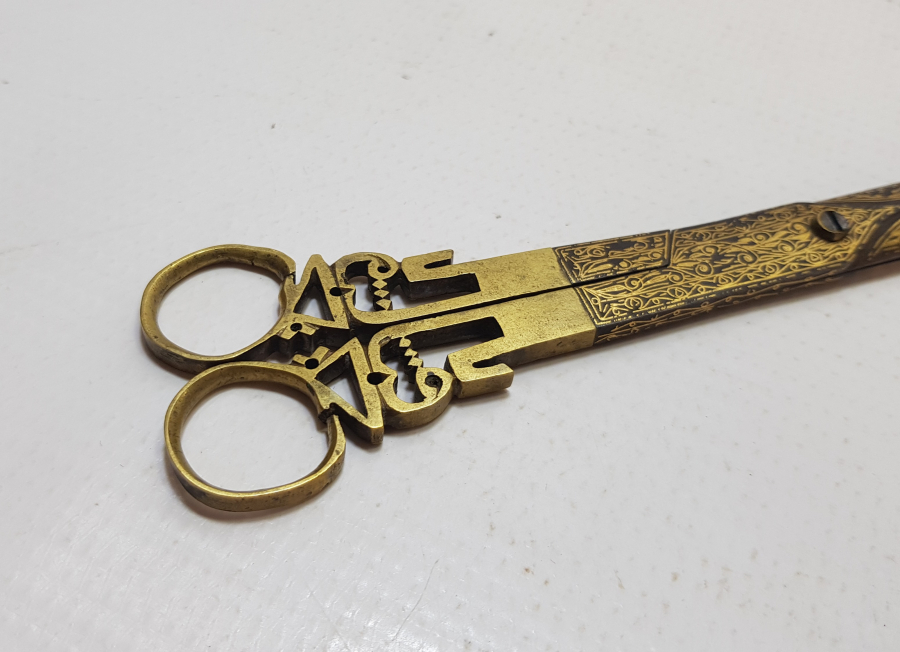 OSMANLI DÖNEMİ TAMAMI ALTIN ÇAKMA İŞÇİLİKLİ ÇOK NADİR HATTAT MAKASI