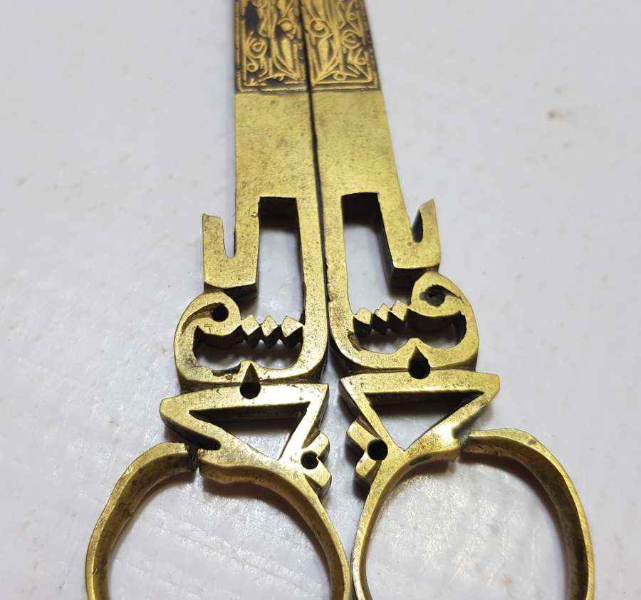 OSMANLI DÖNEMİ TAMAMI ALTIN ÇAKMA İŞÇİLİKLİ ÇOK NADİR HATTAT MAKASI