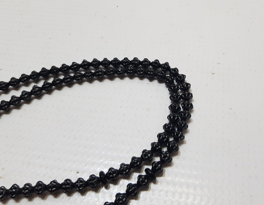 SİKKE FORMLU YAPILMIŞ GÜMÜŞ VARAKLI ÇOK NADİR BEYKOZ TEKKE İŞİ ZİKİR - NAMAZ TESPİHİ