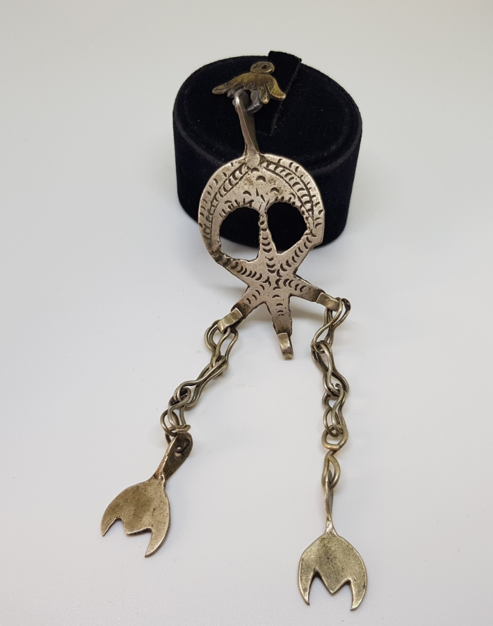 OSMANLI DÖNEMİ AY YILDIZLI GÜMÜŞ FES SÜSÜ