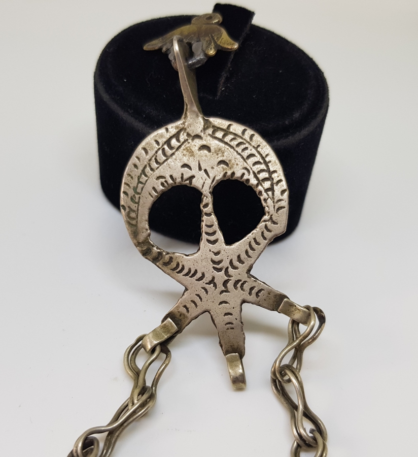 OSMANLI DÖNEMİ AY YILDIZLI GÜMÜŞ FES SÜSÜ