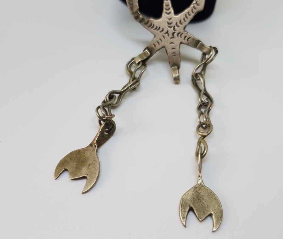 OSMANLI DÖNEMİ AY YILDIZLI GÜMÜŞ FES SÜSÜ