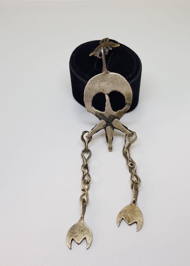 OSMANLI DÖNEMİ AY YILDIZLI GÜMÜŞ FES SÜSÜ