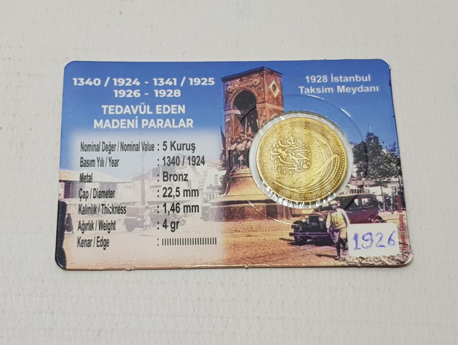 OSMANLICA YAZILI TÜRKİYE CUMHURİYETİ'NİN İLK 5 KURUŞU