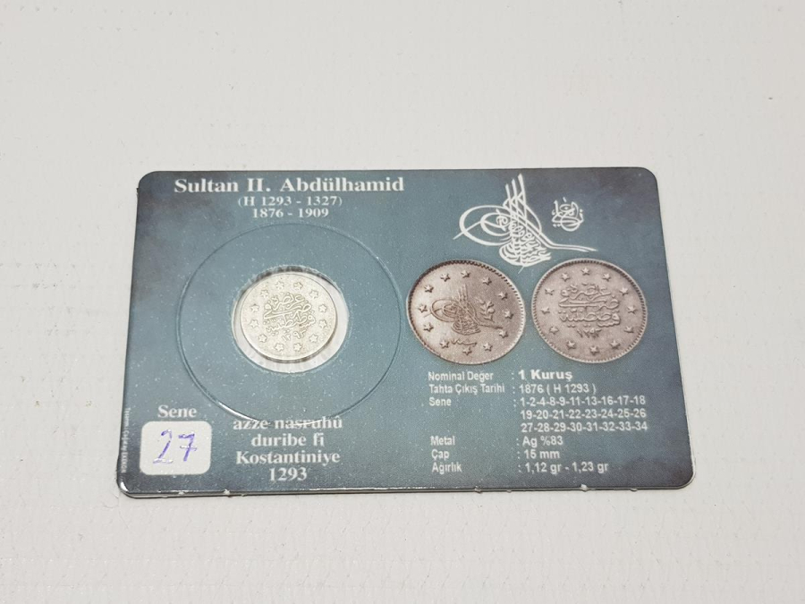 SULTAN ABDÜLHAMİD DÖNEMİ GÜMÜŞ 1 KURUŞ LOTU