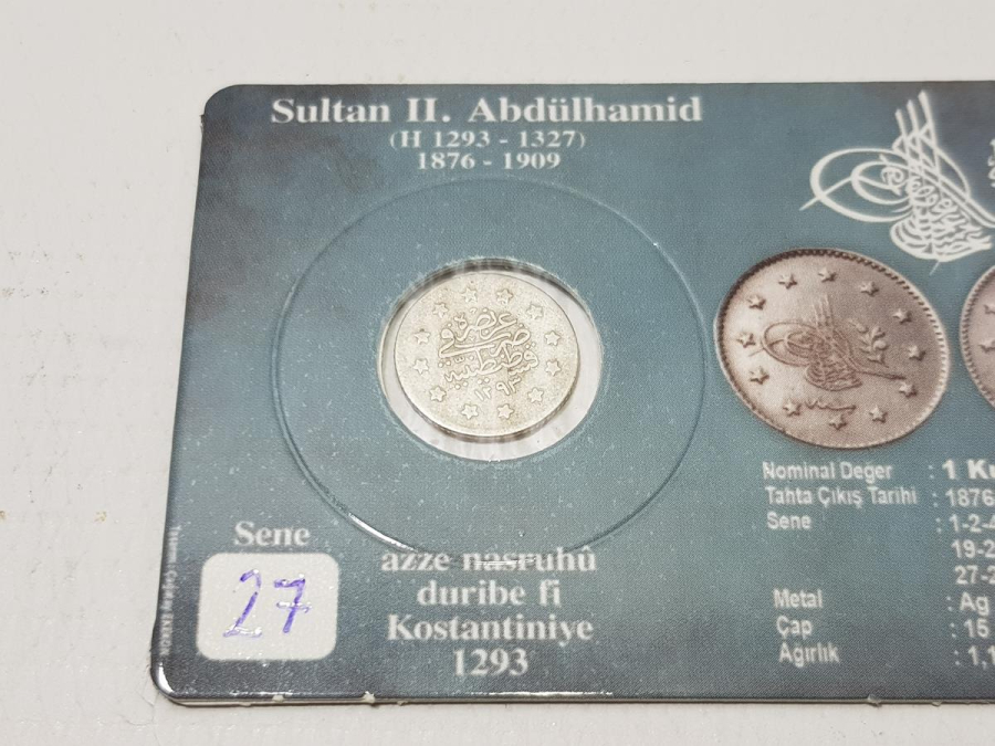 SULTAN ABDÜLHAMİD DÖNEMİ GÜMÜŞ 1 KURUŞ LOTU