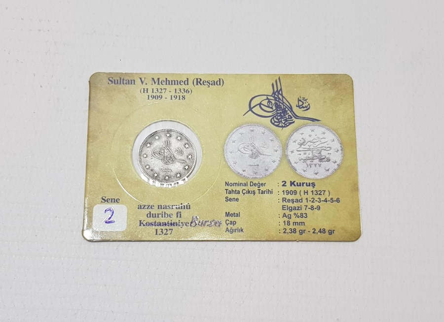 SULTAN MEHMED REŞAD BURSA SEYAHAT PARASI GÜMÜŞ 2 KURUŞ