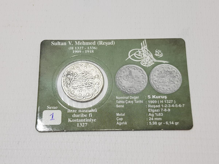 SULTAN MEHMET REŞAD DÖNEMİ GÜMÜŞ 5 KURUŞ MECİDİYE