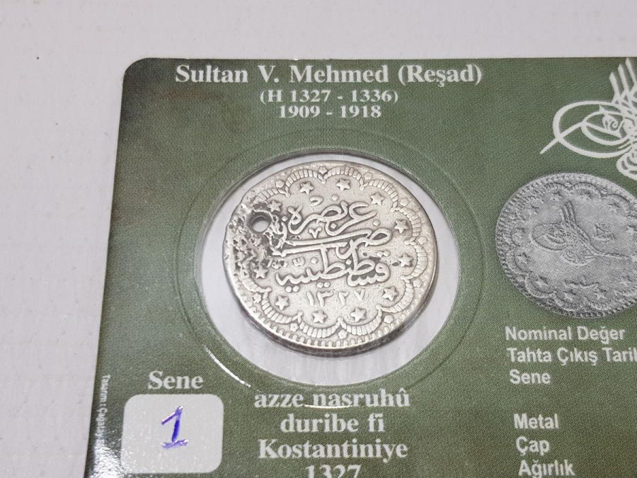 SULTAN MEHMET REŞAD DÖNEMİ GÜMÜŞ 5 KURUŞ MECİDİYE
