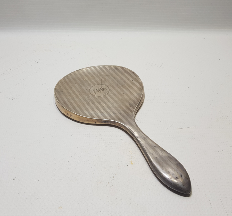 İNGİLİZ YAPIMI ANTİKA GÜMÜŞ EL AYNASI