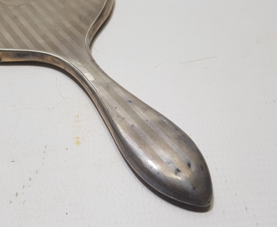 İNGİLİZ YAPIMI ANTİKA GÜMÜŞ EL AYNASI