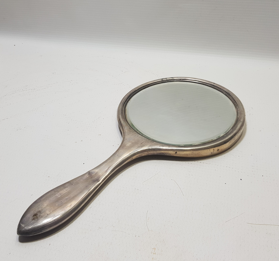 İNGİLİZ YAPIMI ANTİKA GÜMÜŞ EL AYNASI