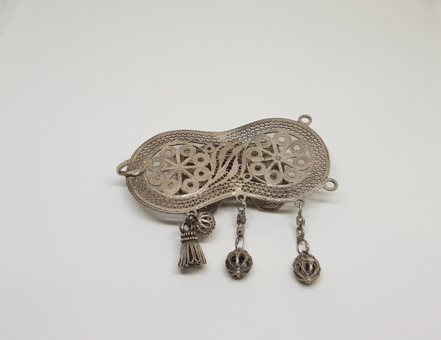 TELKARİ İŞÇİLİKLİ ANTİKA GÜMÜŞ KEMER TOKASI