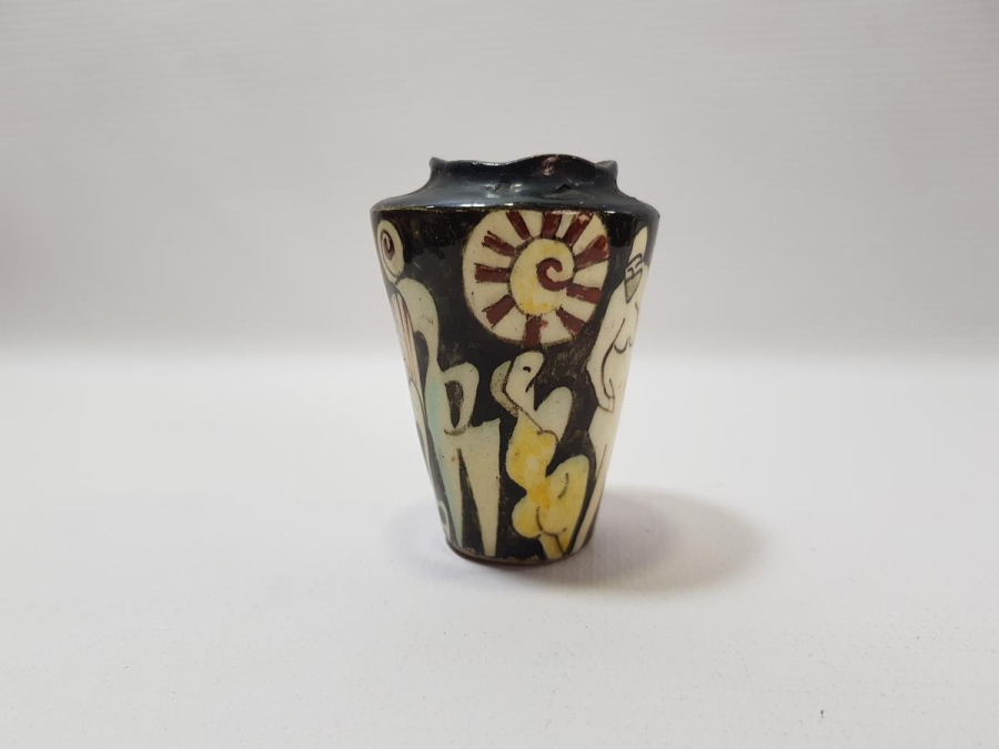 1964 TARİHLİ SANATÇI İŞİ ÇOK NADİR KÜTAHYA VAZO