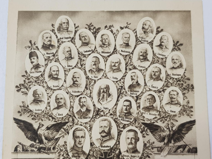 1. DÜNYA SAVAŞI İTTİFAK LİDERLER KONULU NADİR KARTPOSTAL