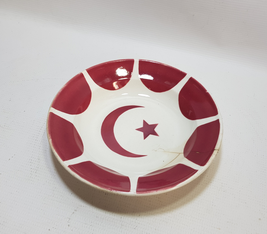 OSMANLI DÖNEMİ AY YILDIZLI PORSELEN TABAK