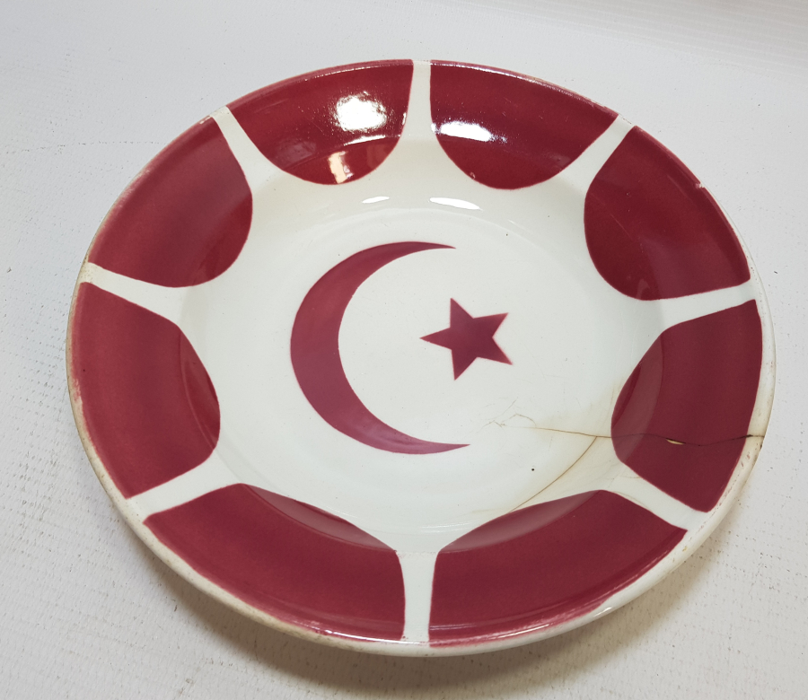 OSMANLI DÖNEMİ AY YILDIZLI PORSELEN TABAK