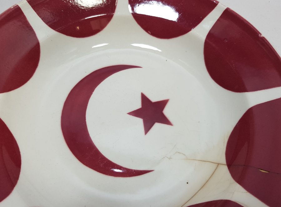 OSMANLI DÖNEMİ AY YILDIZLI PORSELEN TABAK