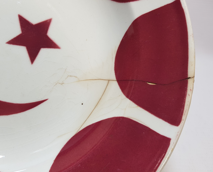 OSMANLI DÖNEMİ AY YILDIZLI PORSELEN TABAK