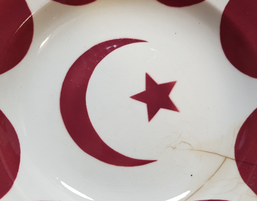 OSMANLI DÖNEMİ AY YILDIZLI PORSELEN TABAK