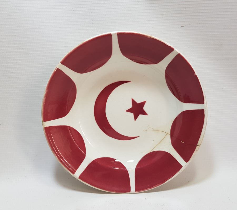 OSMANLI DÖNEMİ AY YILDIZLI PORSELEN TABAK