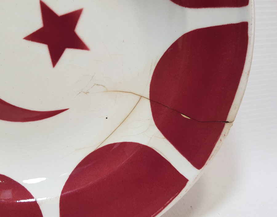 OSMANLI DÖNEMİ AY YILDIZLI PORSELEN TABAK