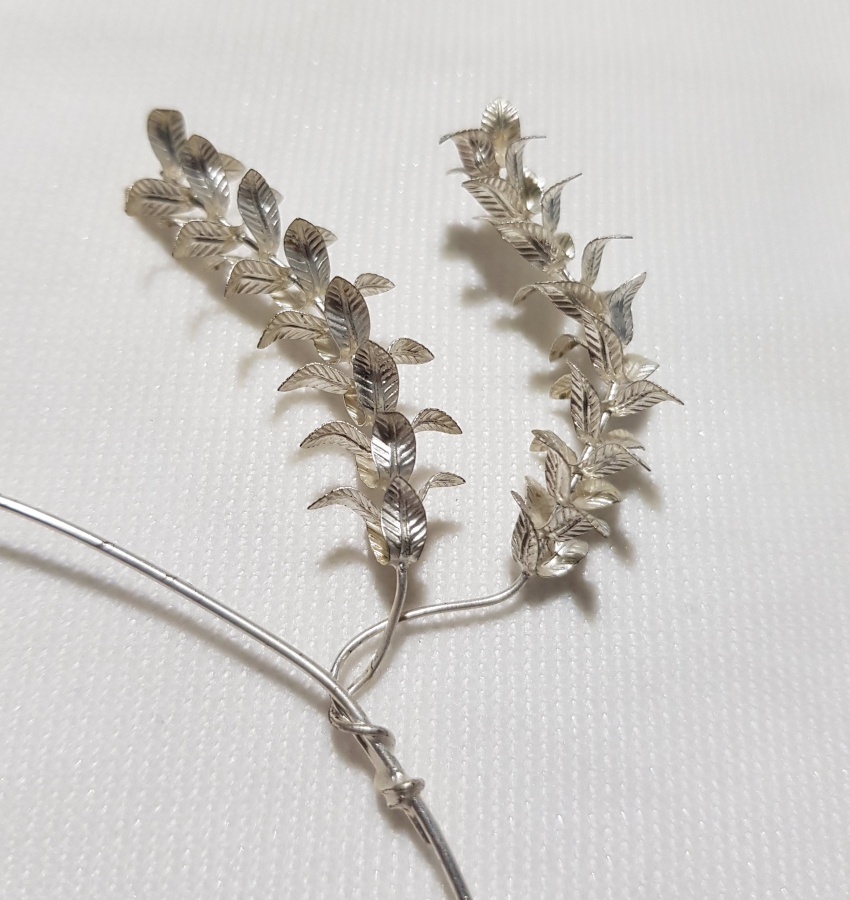 OSMANLI DÖNEMİ GÜMÜŞ KAPLAMA GELİN TACI VE BROŞ