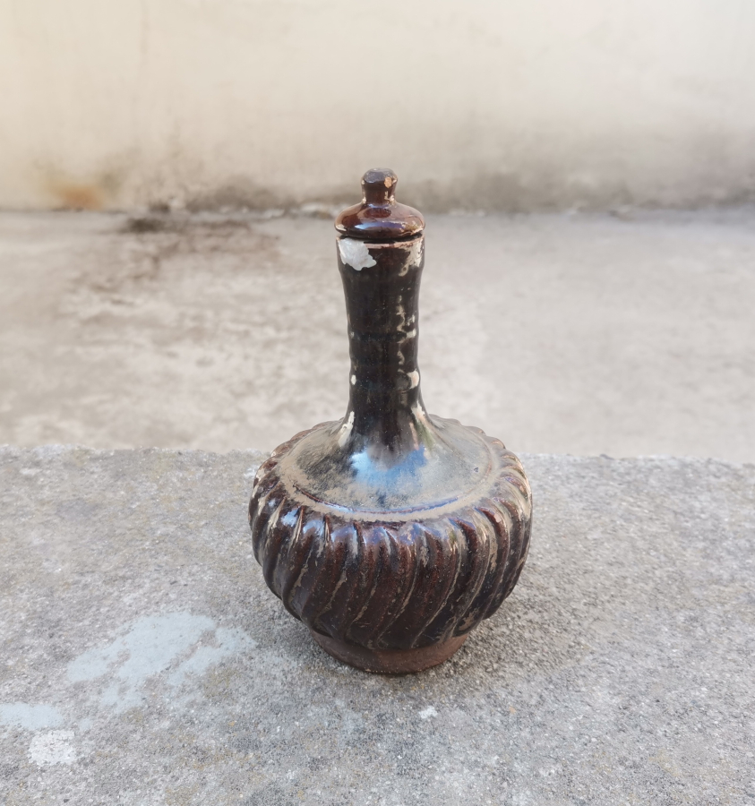 DERVİŞ SİKKESİ FORMLU ORİJİNAL KAPAĞIYLA OSMANLI DÖNEMİ NADİR KÜTAHYA ZEMZEMLİK