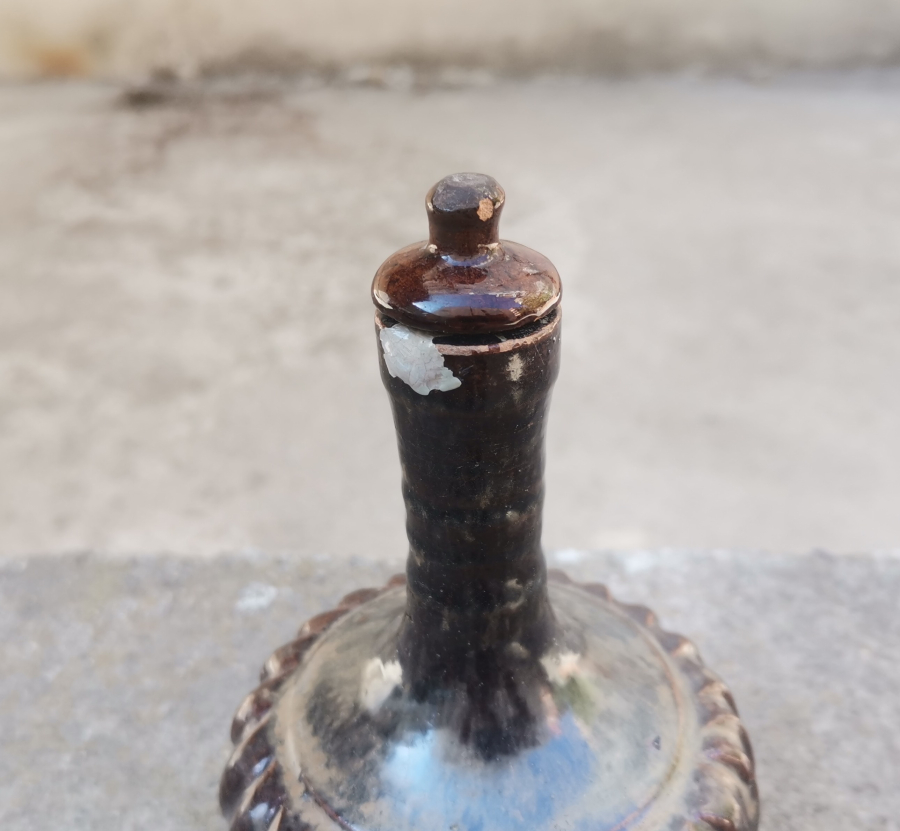 DERVİŞ SİKKESİ FORMLU ORİJİNAL KAPAĞIYLA OSMANLI DÖNEMİ NADİR KÜTAHYA ZEMZEMLİK