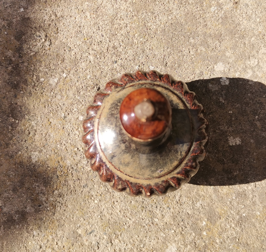 DERVİŞ SİKKESİ FORMLU ORİJİNAL KAPAĞIYLA OSMANLI DÖNEMİ NADİR KÜTAHYA ZEMZEMLİK