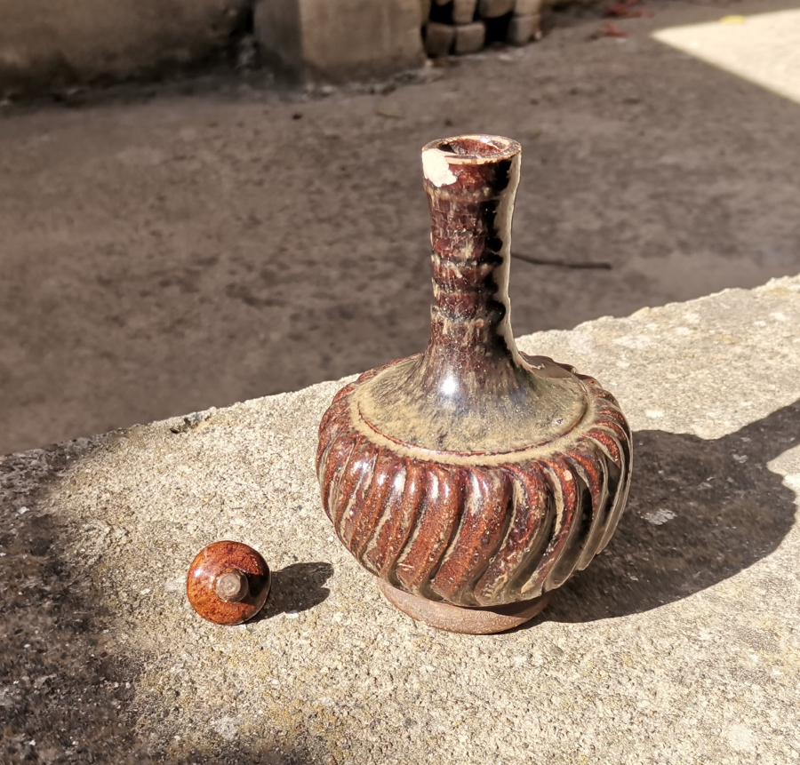 DERVİŞ SİKKESİ FORMLU ORİJİNAL KAPAĞIYLA OSMANLI DÖNEMİ NADİR KÜTAHYA ZEMZEMLİK