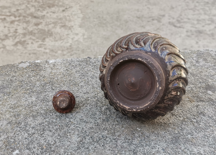 DERVİŞ SİKKESİ FORMLU ORİJİNAL KAPAĞIYLA OSMANLI DÖNEMİ NADİR KÜTAHYA ZEMZEMLİK