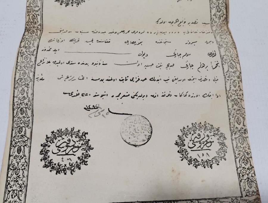 ABDÜLAZİZ HAN DÖNEMİ SARAYDAN VERİLMİŞ EL YAZMA NADİR SENEDİ HAKANİ